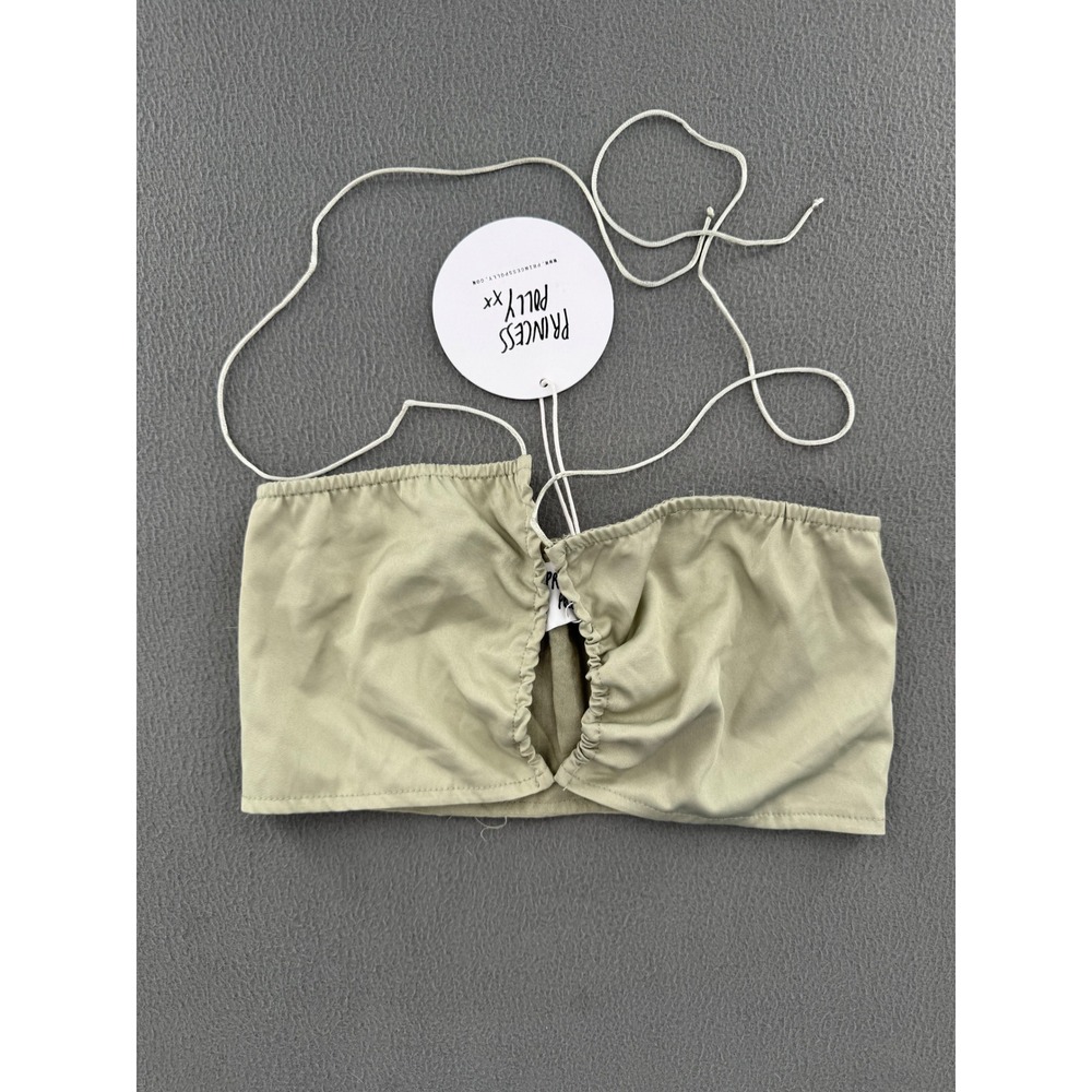 Princess Polly Rafe Set Green Top Sz 2 Halter Bandeau Crop Festival Earthy Bpho